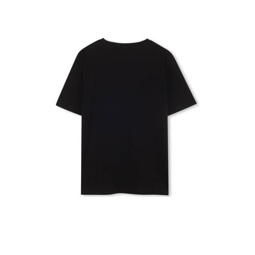 Boss T-shirt met logo zwart Jongens Katoen Ronde hals Logo 140