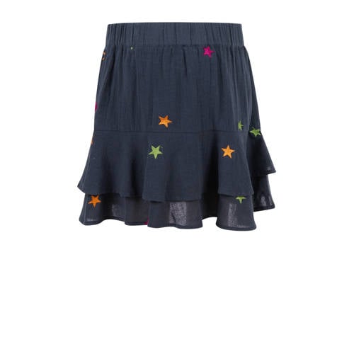 Shoeby rok met sterren en borduursels donkergrijs Meisjes Katoen Sterren