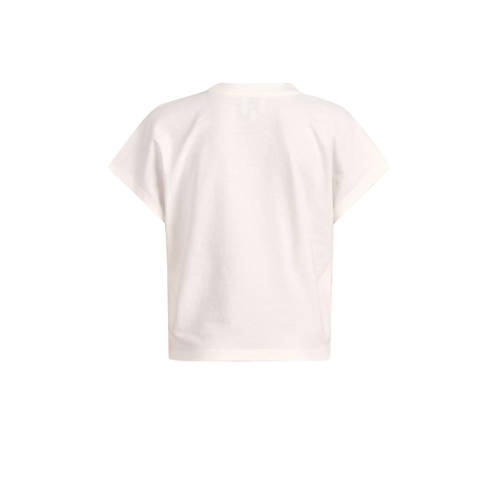 Shoeby T-shirt met printopdruk gebroken wit Meisjes Katoen Ronde hals Printopdruk 134 140