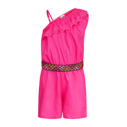 Shoeby jumpsuit roze Meisjes Viscose One shoulder Effen - 110/116