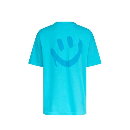 Shoeby T-shirt met backprint blauw Jongens Katoen Ronde hals Backprint 134 140