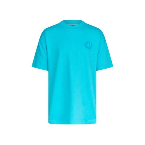 Shoeby T-shirt met backprint blauw Jongens Katoen Ronde hals Backprint