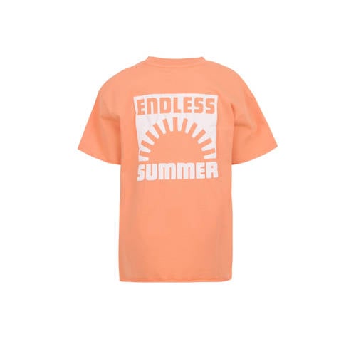 Shoeby T-shirt met printopdruk oranje Jongens Katoen Ronde hals Printopdruk 158 164
