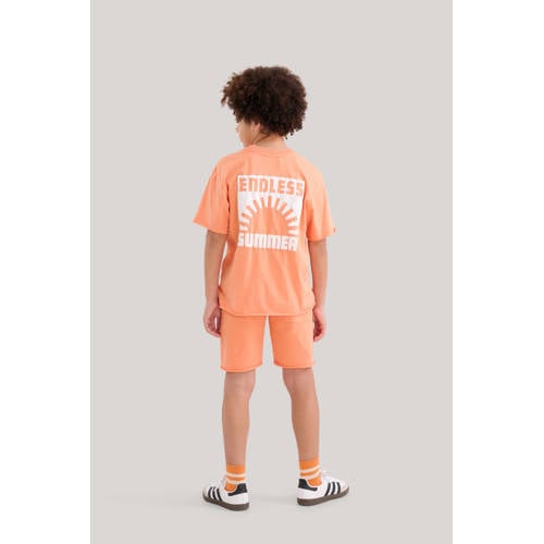 Shoeby T-shirt met printopdruk oranje Jongens Katoen Ronde hals Printopdruk 158 164
