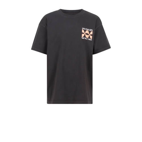 Shoeby T-shirt met printopdruk zwart Jongens Katoen Ronde hals Printopdruk