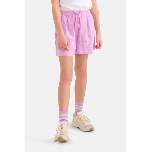 Shoeby high waist regular fit casual short lila Korte broek Paars Meisjes Katoen 122 128