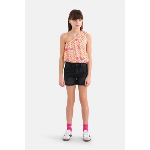 Shoeby one shoulder top met all over print oranje roze wit All over print 146 152
