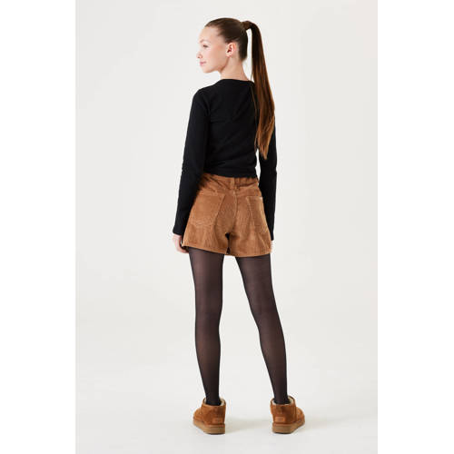 Garcia longsleeve met printopdruk zwart ecru Meisjes Stretchkatoen Ronde hals 128 134