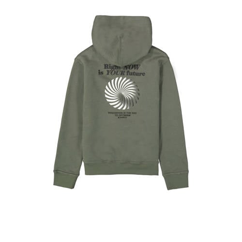 Garcia sweater met printopdruk olijfgroen Printopdruk 128 134