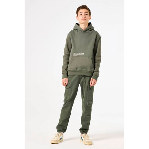 Garcia sweater met printopdruk olijfgroen Printopdruk 128 134