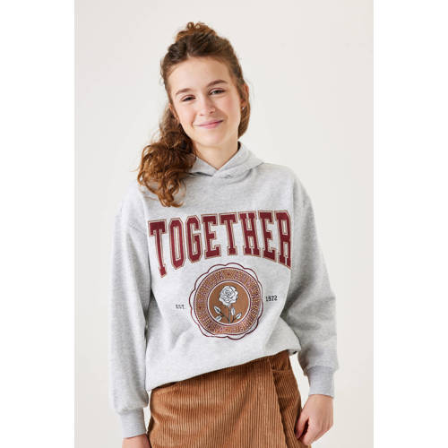 Garcia hoodie grijs Trui Meisjes Sweat Capuchon Printopdruk 140 146