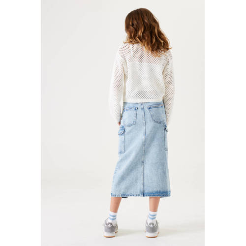 Garcia denim; spijkerrok light blue denim Blauw Effen 128