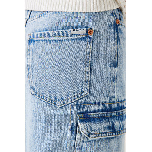 Garcia denim; spijkerrok light blue denim Blauw Effen 128