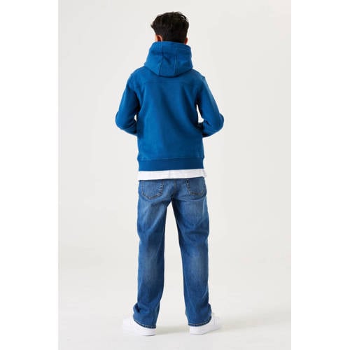 Garcia hoodie met tekst kobalt blauw Sweater Tekst 152 158