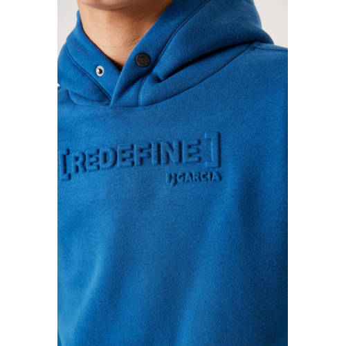 Garcia hoodie met tekst kobalt blauw Sweater Tekst 152 158