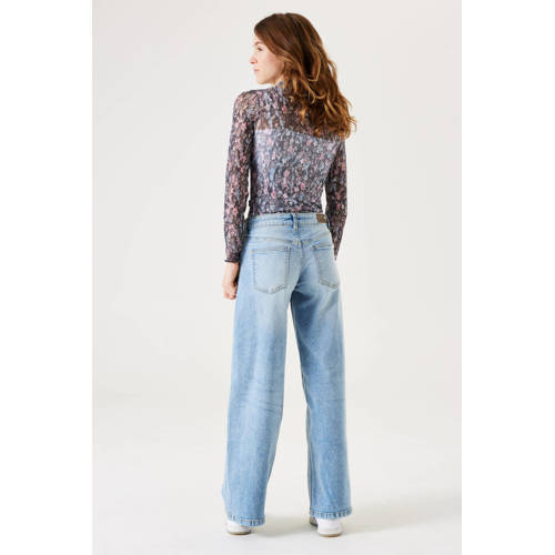 Garcia low waist wide leg jeans medium used Blauw Meisjes Stretchdenim 128