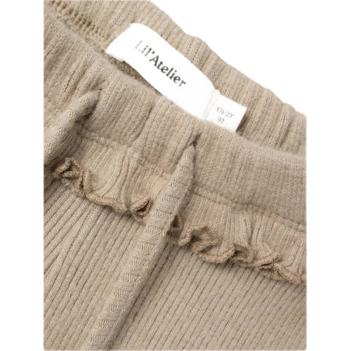 LIL' ATELIER MINI broek NMFSOPHIA beige Meisjes Katoen Effen 104