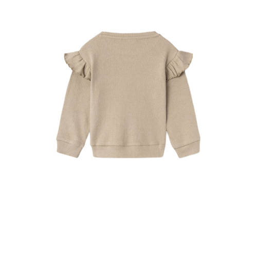 LIL' ATELIER MINI longsleeve NMFSOPHIA beige Meisjes Katoen Ronde hals 116