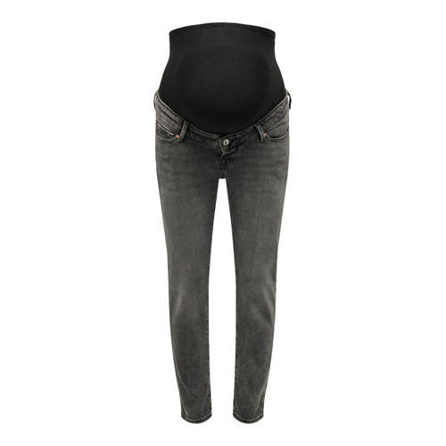 ONLY MATERNITY high waist zwangerschaps straight jeans OLMEMILY dark grey denim Grijs L-32