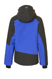thumbnail: Blauw, kobaltblauw en zwarte jongens Rehall ski-jack Cravin Jr van polyester met meerkleurige print, capuchon en winddichte rits