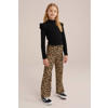 WE Fashion straight fit broek met panterprint