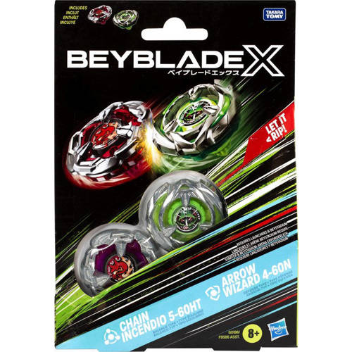 Beyblade X Chain Incendio 5-60HT en Arrow Wizard 4-60N Top Dual Pack Tol