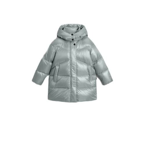 Woolrich gewatteerde winterjas lichtblauw Meisjes Polyamide Capuchon Effen - maat 176 afbeelding