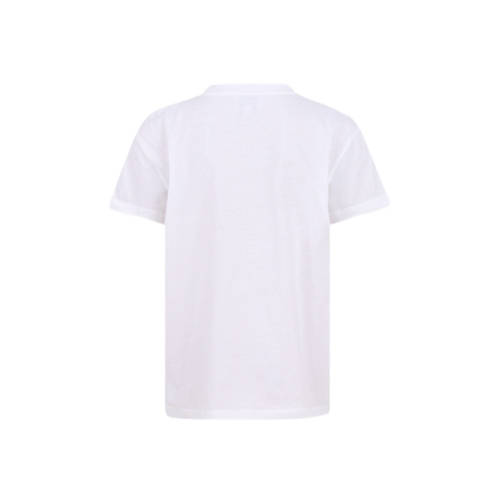 Shoeby T-shirt met printopdruk en borduursels wit Meisjes Katoen Ronde hals 158 164