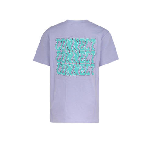 Shoeby T-shirt met backprint lichtpaars Jongens Katoen Ronde hals Backprint 122 128