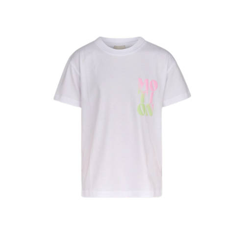 Shoeby T-shirt met backprint wit Meisjes Katoen Ronde hals Backprint