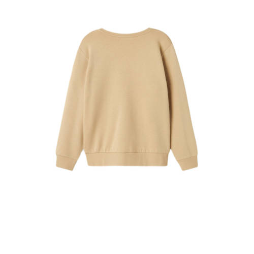 name it KIDS sweater NKMLAMANE met printopdruk beige Printopdruk 122 128