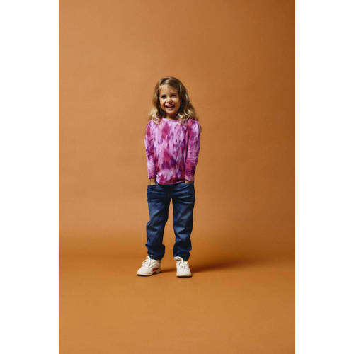 name it MINI longsleeve NMFLARIANA met all over print fuchsia paars Roze Meisjes Stretchkatoen Ronde hals 92