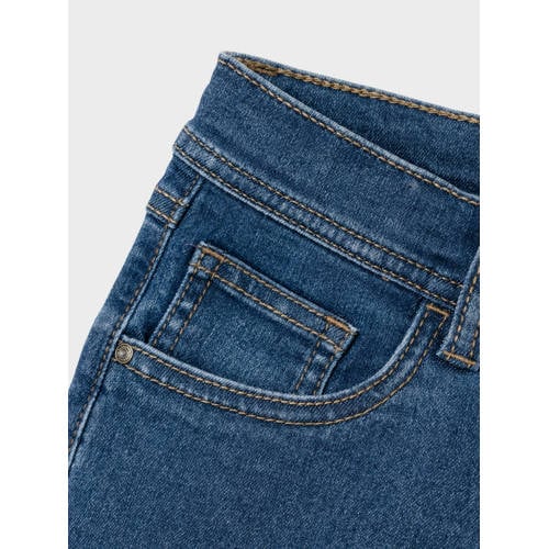 name it KIDS wide leg jeans NKFROSE dark blue denim Blauw Meisjes Stretchdenim 146