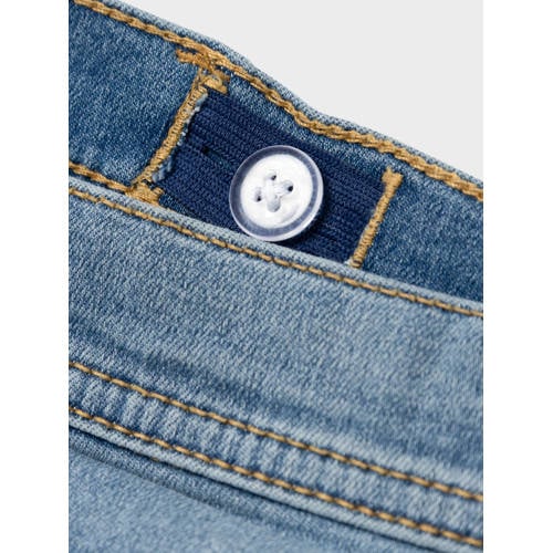 name it KIDS wide leg jeans NKFROSE medium blue denim Blauw Meisjes Stretchdenim 140