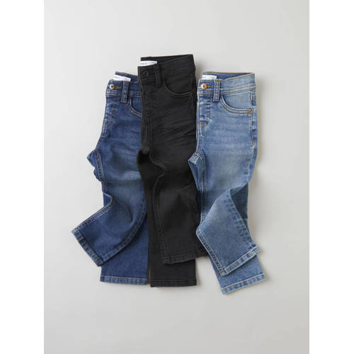 Name it MINI slim fit jeans NMMSILAS dark blue denim Blauw Jongens Stretchdenim 110