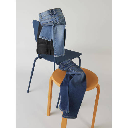 name it MINI slim fit jeans NMMSILAS dark blue denim Blauw Jongens Stretchdenim 110
