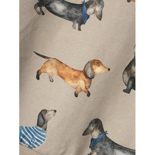 name it MINI sweater NMMKINGO met all over print lichtbruin multicolor 86