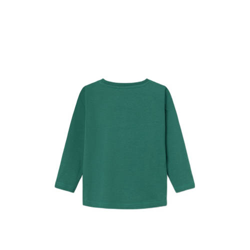 name it MINI longsleeve NMMLASSO met printopdruk antiekgroen Jongens Stretchkatoen Ronde hals 98