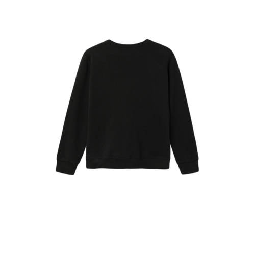 name it KIDS sweater NKMLASSIE met printopdruk zwart wit Printopdruk 116