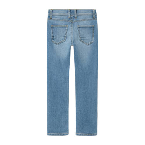 name it KIDS slim fit jeans NMMSILAS medium blue denim Blauw Jongens Stretchdenim 140