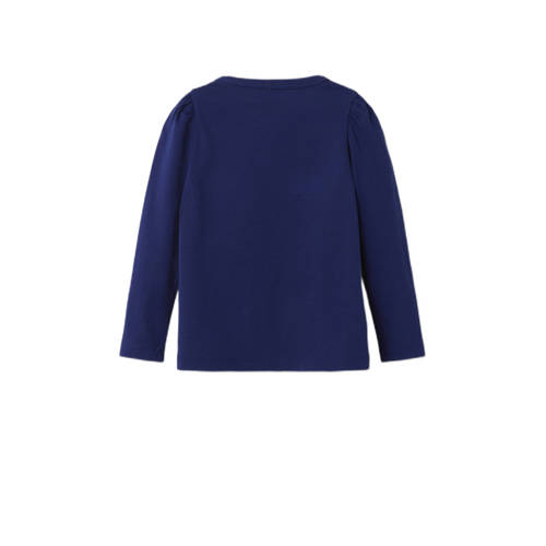 Name it MINI longsleeve NMFLONNIA met tekst donkerblauw Meisjes Katoen Ronde hals 104