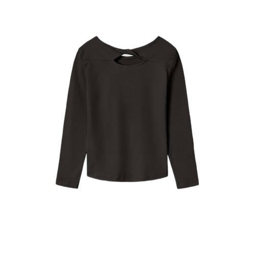 name it KIDS longsleeve NKFLUTINE zwart Meisjes Stretchkatoen Ronde hals 146 152