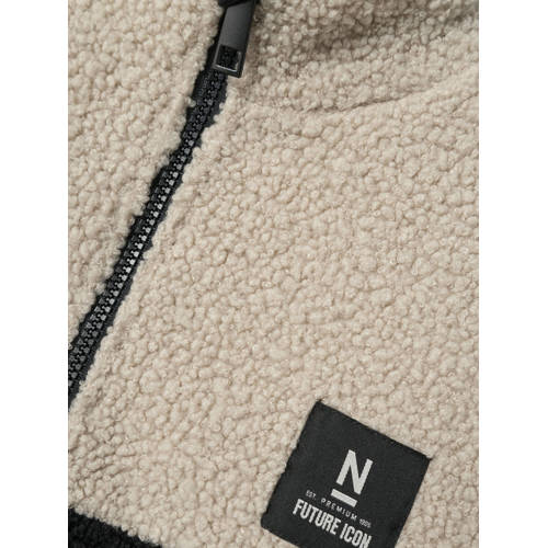 name it KIDS bodywarmer NKMLAKET zwart beige Jongens Teddy Opstaande kraag 134 140