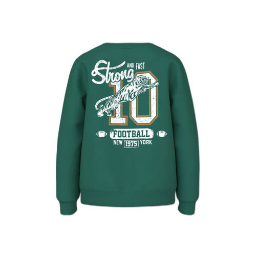Name it KIDS sweater NKMVASHA met backprint groen Backprint 158 164