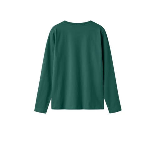 name it KIDS longsleeve NKMVUX met printopdruk groen Jongens Stretchkatoen Ronde hals 158 164