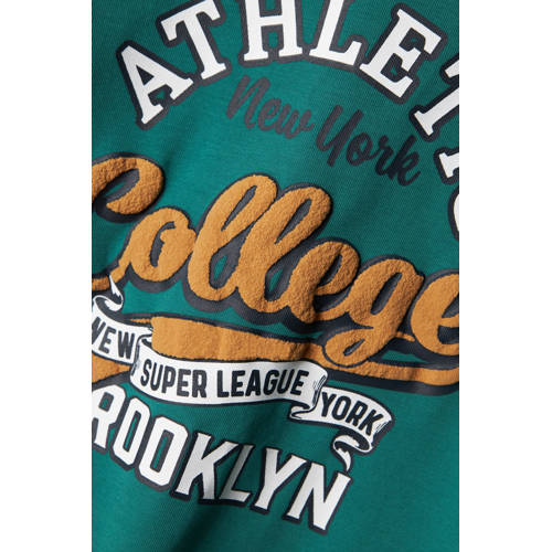 name it MINI longsleeve NKMVUX met printopdruk antiek groen Jongens Stretchkatoen Ronde hals 80