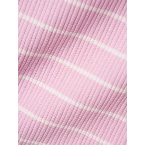 name it MINI gestreepte longsleeve NMFKIANNA roze ecru Meisjes Stretchkatoen Ronde hals 80