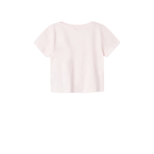 name it MINI T-shirt NMFKIKATIE met printopdruk zachtroze Meisjes Katoen Ronde hals 92