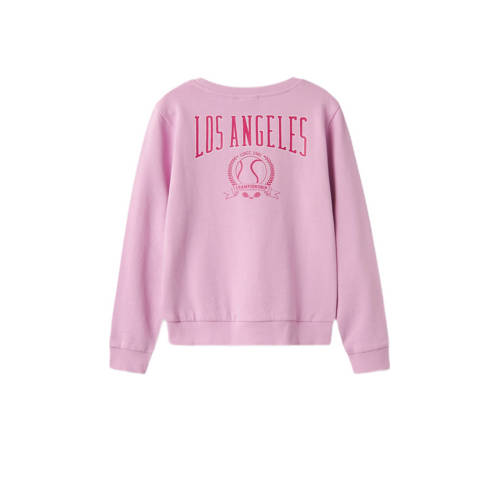 name it KIDS sweater NKFVASACHA met backprint roze Backprint 134 140