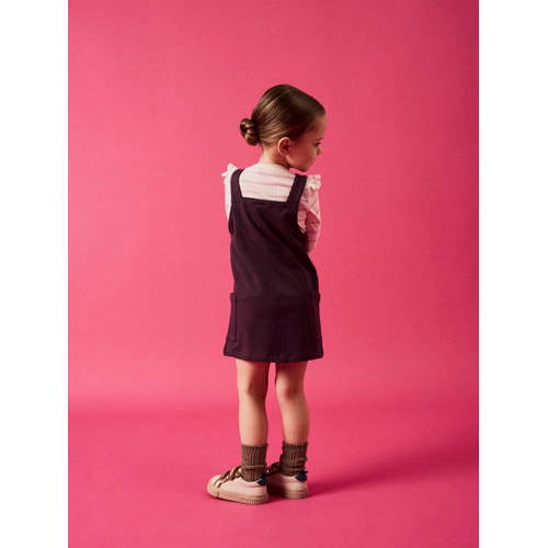 Name it MINI gestreepte longsleeve NMFKIANNA ecru lichtroze Meisjes Stretchkatoen Ronde hals 122 128